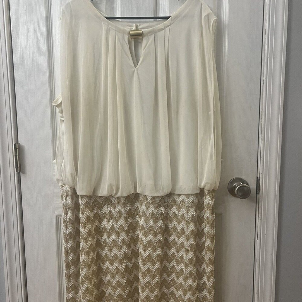 Perceptions women’s size‎ 24 strapless cream and tan dress